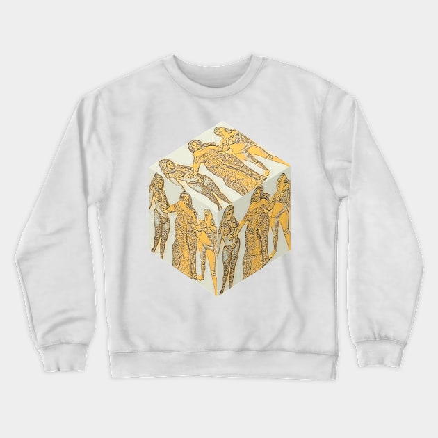 Curvy Women Trio Golden_Box Crewneck Sweatshirt by Hybrid Visual